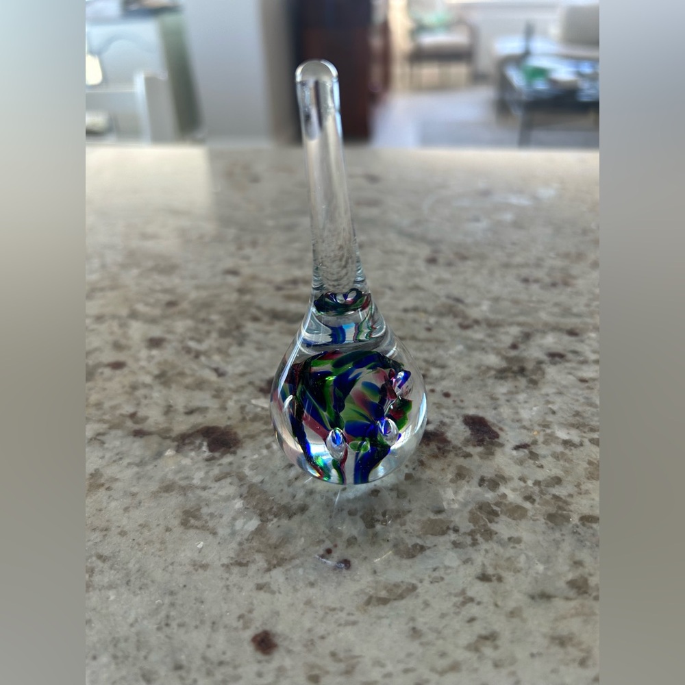 Handblown glass ring holder/paperweight